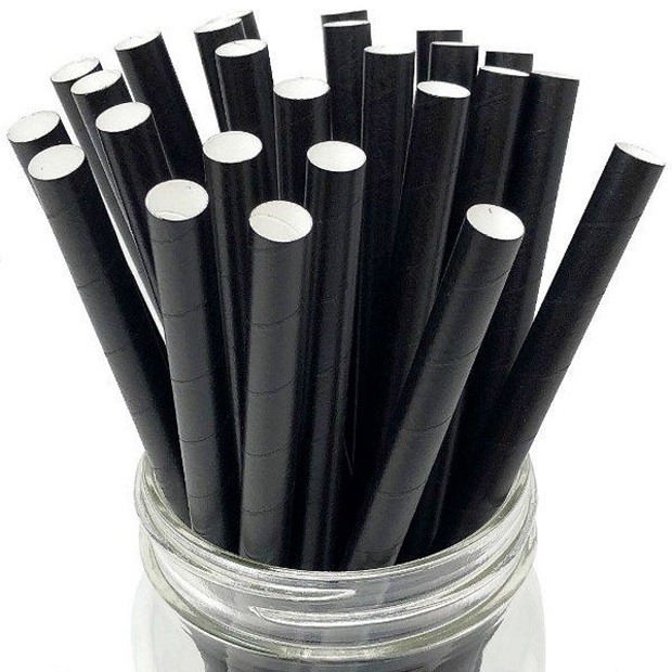 black color paper straw