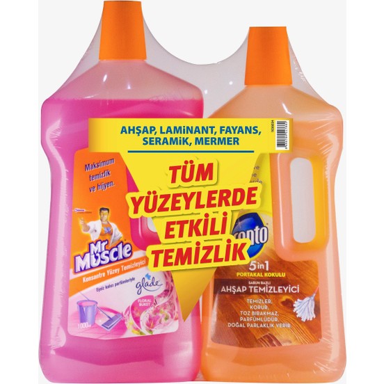 Pronto floor cleaner 750 ml + Mr. Muscle floral surface cleaner 1000ml 