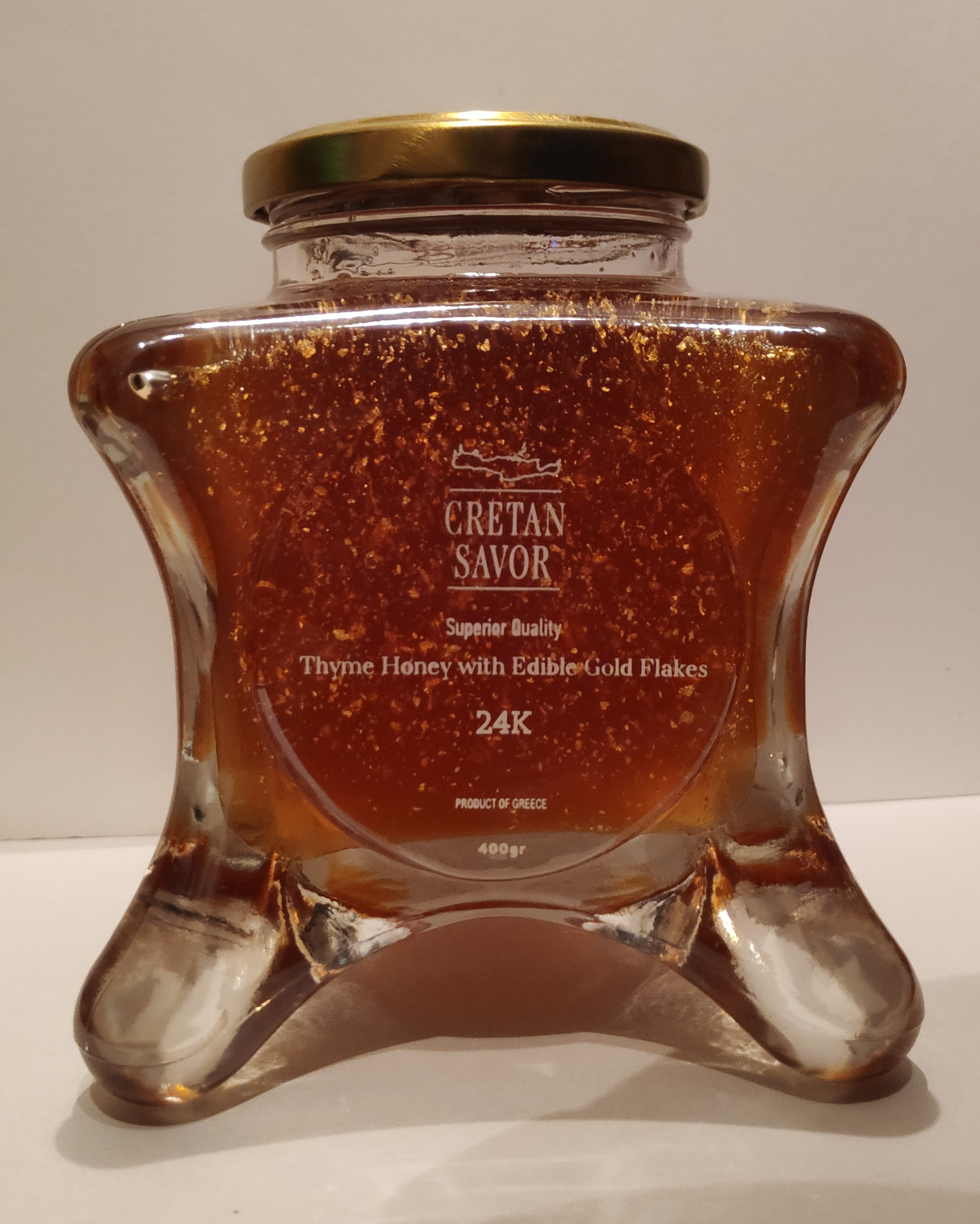 Thyme Honey with edible 24k gold flakes