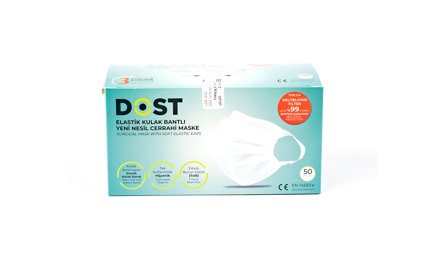 Dost – New Generation Surgical Mask with Elastic Ear Band Meltblown Filter