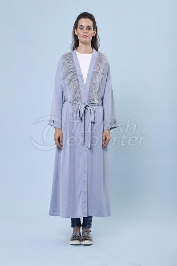Feathered Neck Ferace 7166 Blue