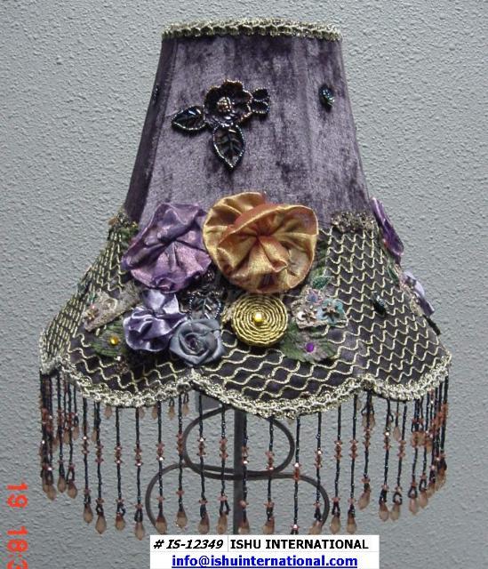 HANDMADE LAMPSHADE LARGE SCALLOP PURPLE DECO