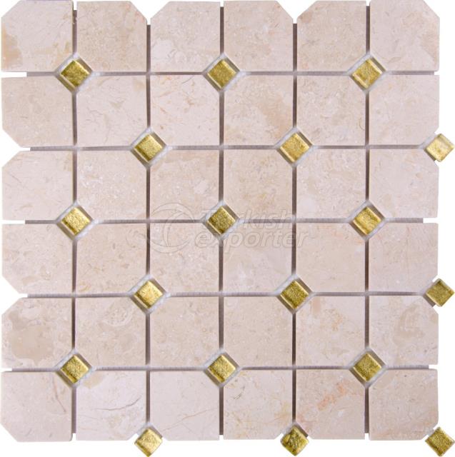 Hexagon Mosaic Bottocino Gold Glass