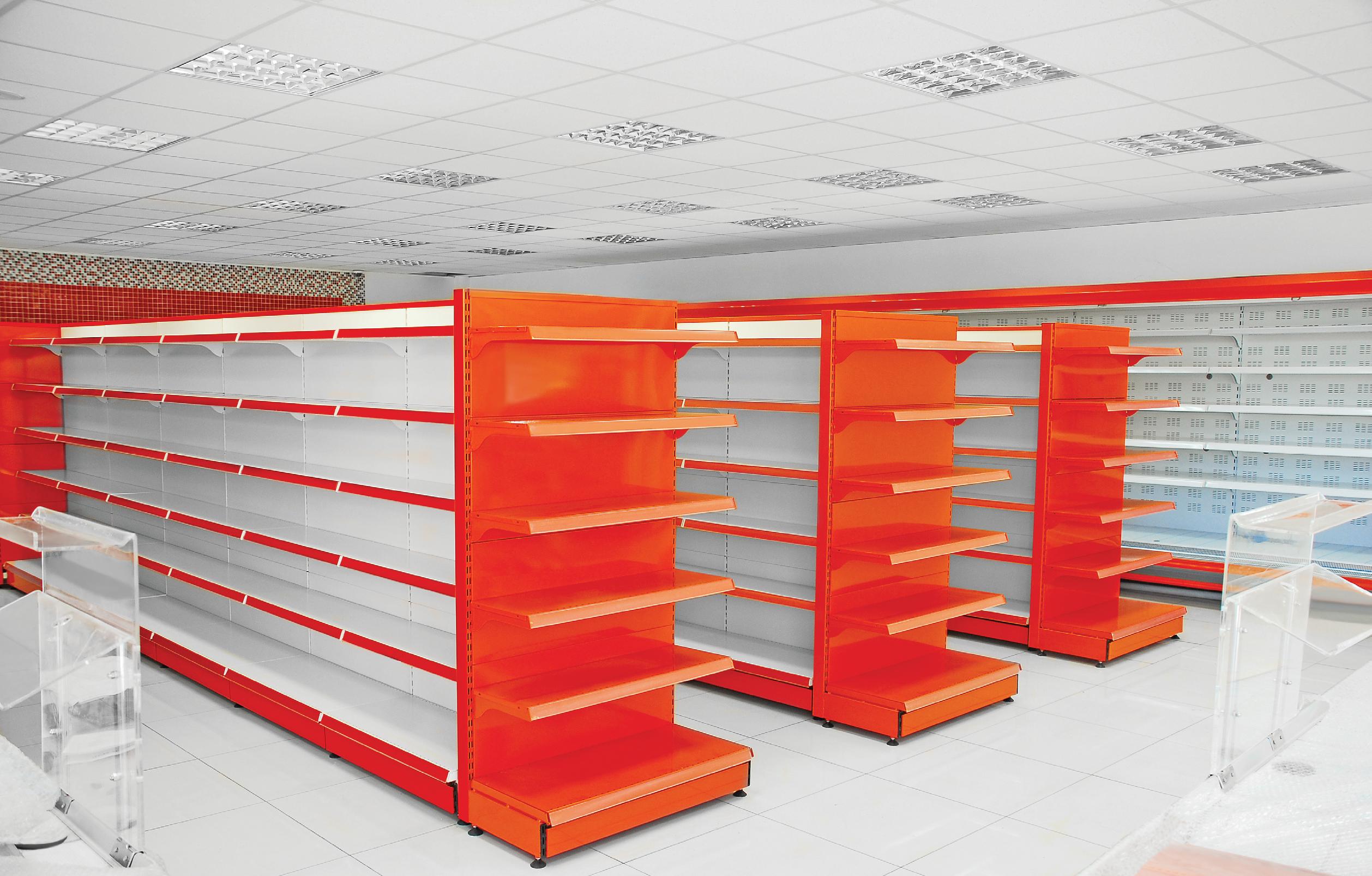 supermarket shelves
