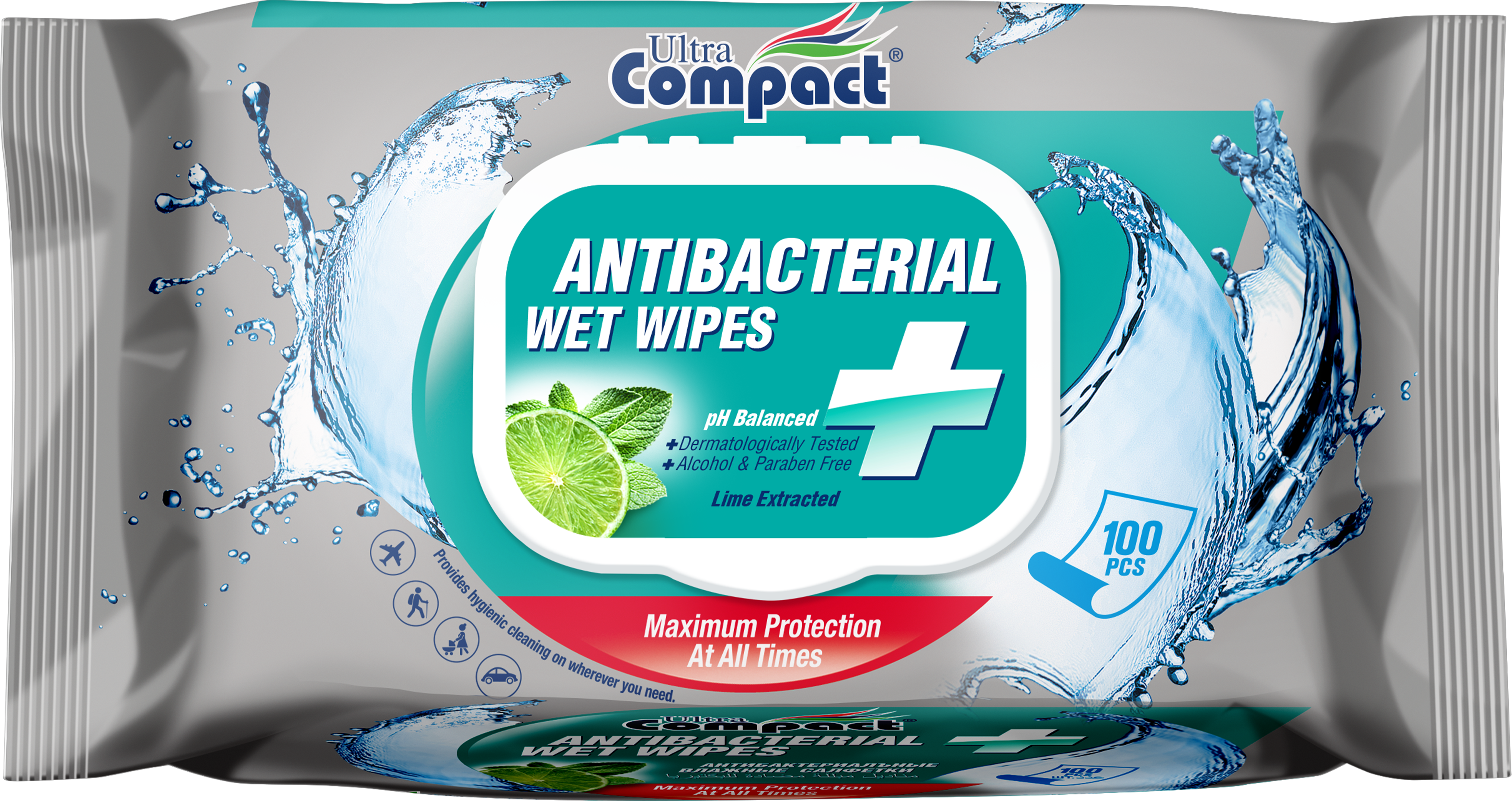 ANTIBACTERIAL WET WIPES 100 PCS