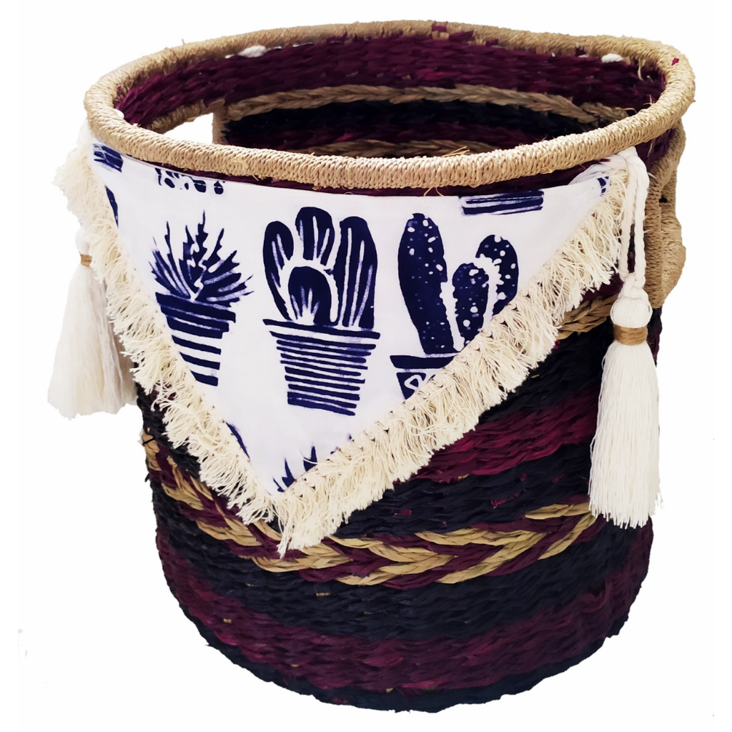 NATURAL HANDWOVEN STORAGE BASKET (BTK100.03)