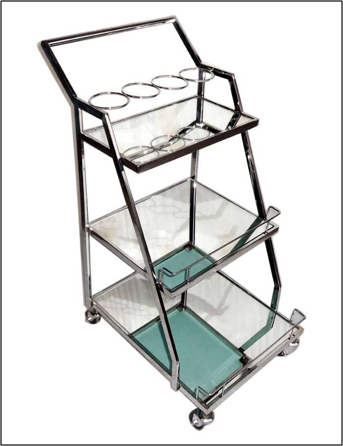  S.S. BAR CART WITH GLOSSY FINISH 