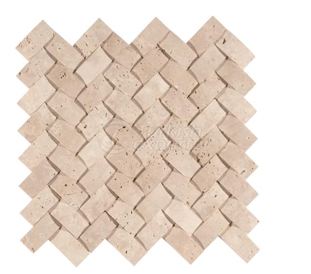 Herringbone Braid Mosaic 2,3x4,8 Travertine