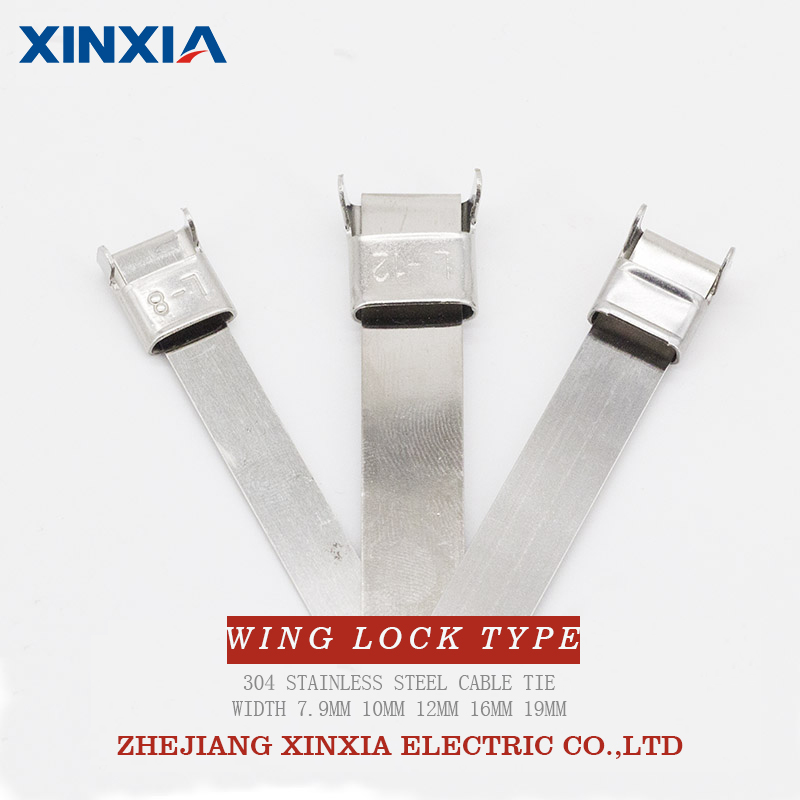 304 Naked Stainless Steel Cable Tie Wing Lock Type