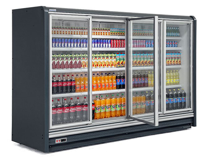 dairy refrigerated showcase with swinging door