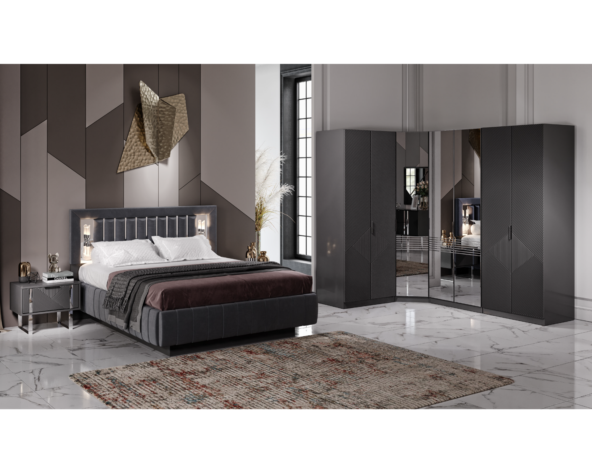 Conjunto de Quarto com Cama Sisli