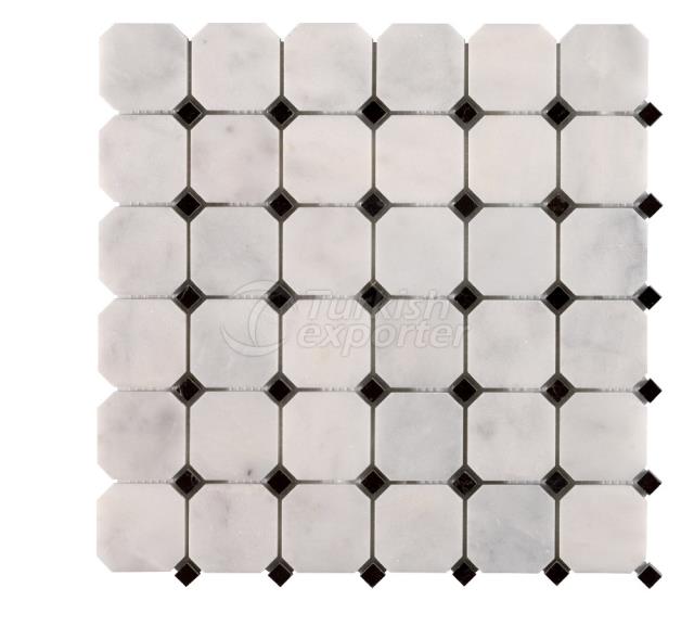 Octagon Mosaic Mugla White Toros Black