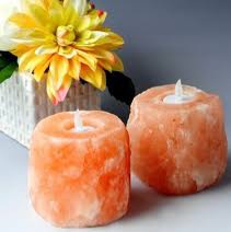 Pink salt candle holder