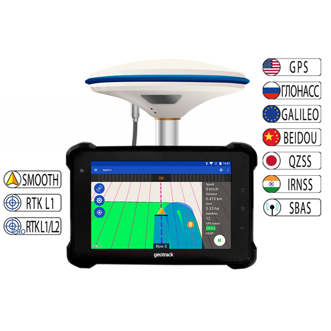 Geotrack explorer plus agricultural guidance system