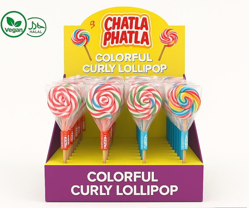 CHATLA PHATLA COLORFUL CURLY LOLLIPOP