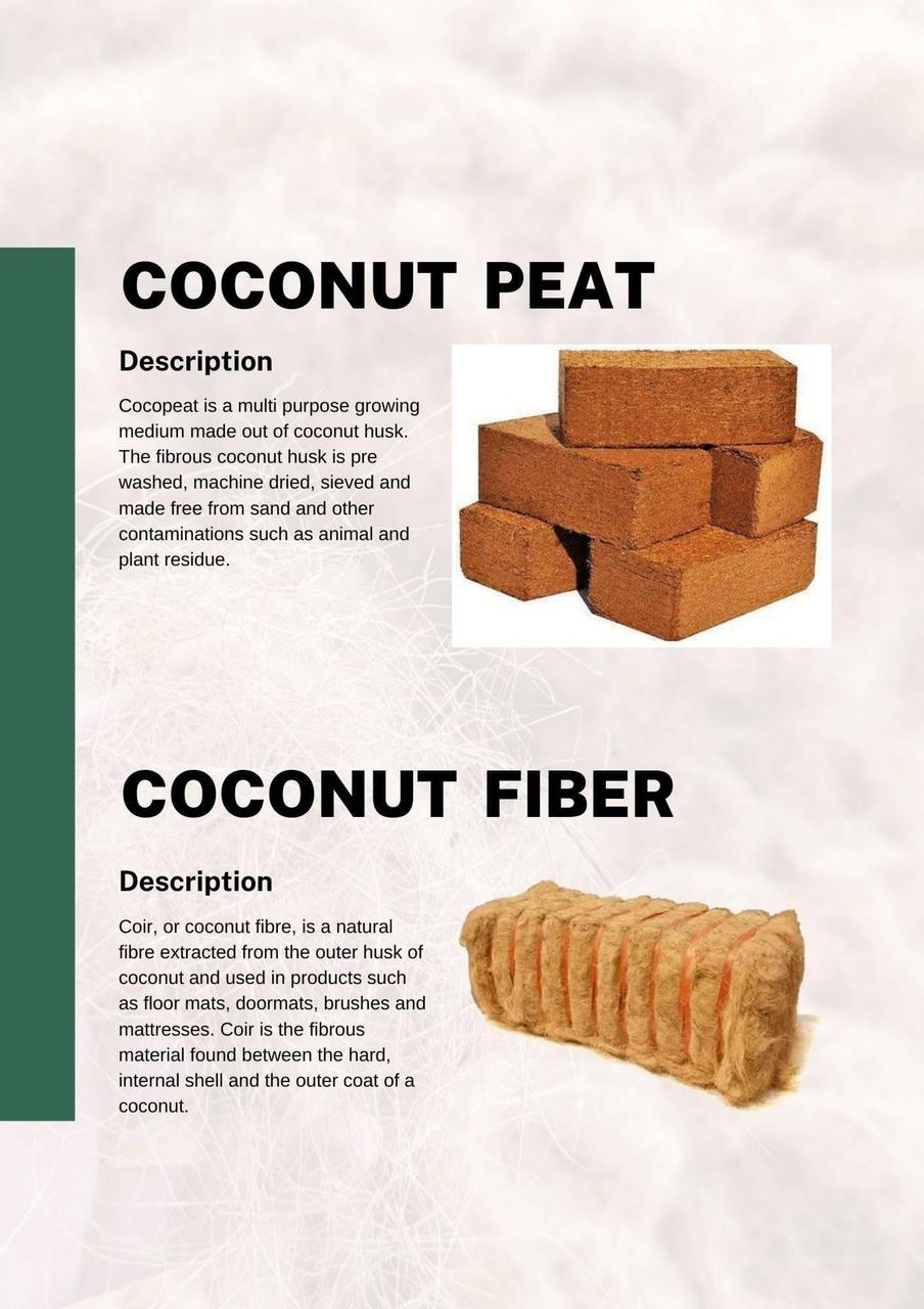 COCO PEAT COCONUT FIBER COCONUT SHELL CHARCOAL 