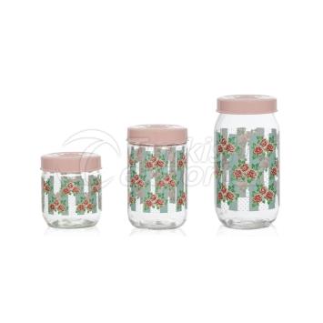 3 pcs Decorated Jar Set