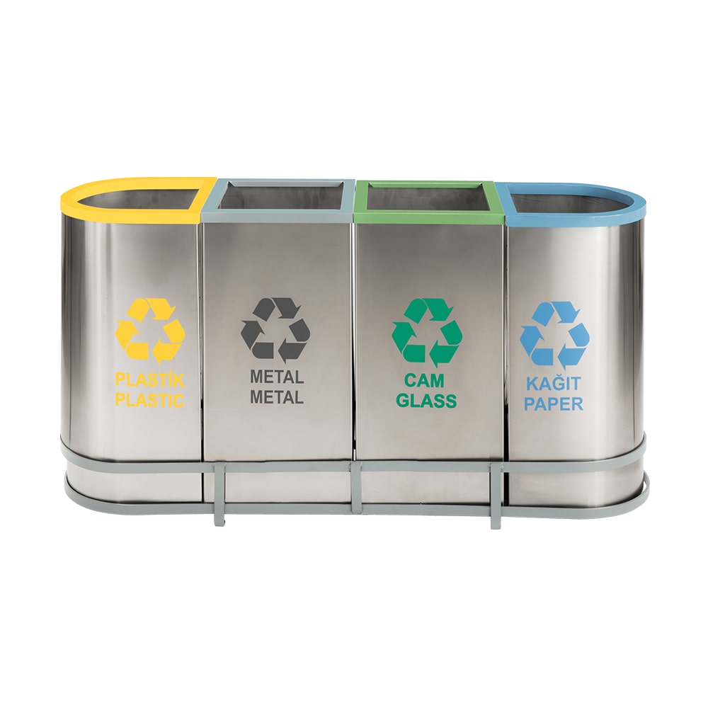 Poubelles de recyclage et ensembles