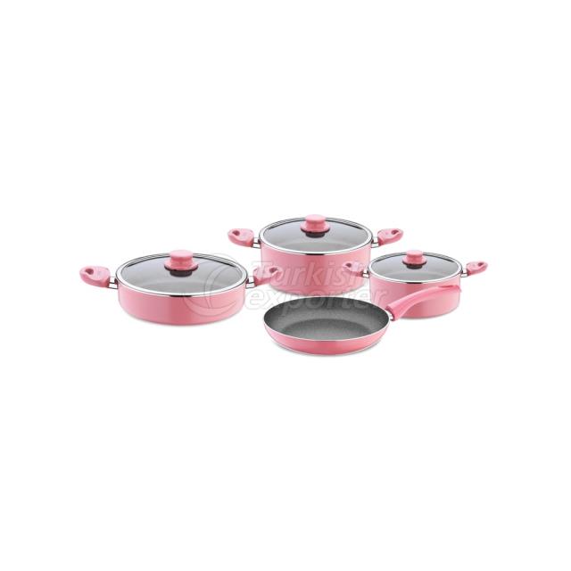 Pink 7 Pieces Pot Set
