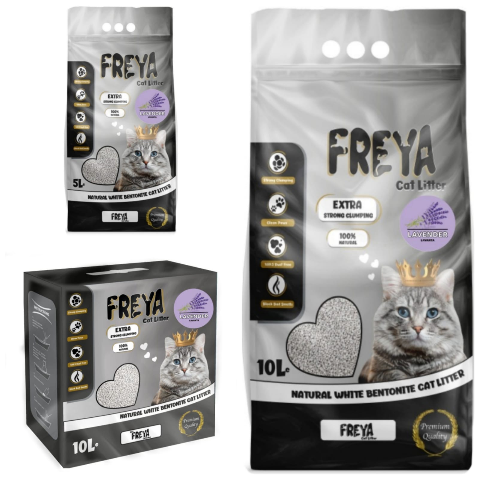 FREYA LITIÈRE POUR CHAT LAVANDE 5 LT VE 10 LT