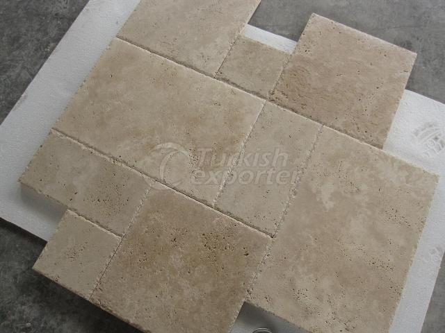 Travertine Pattern Set 12mm Brushed & Chiseled Edge