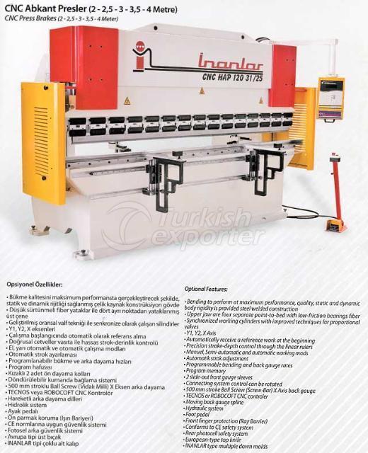 CNC Abkant Presler (2-2,5-3-3,5-4 metre)