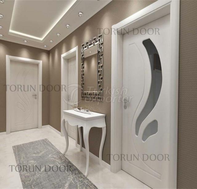 wooden interior mdf pvc room door