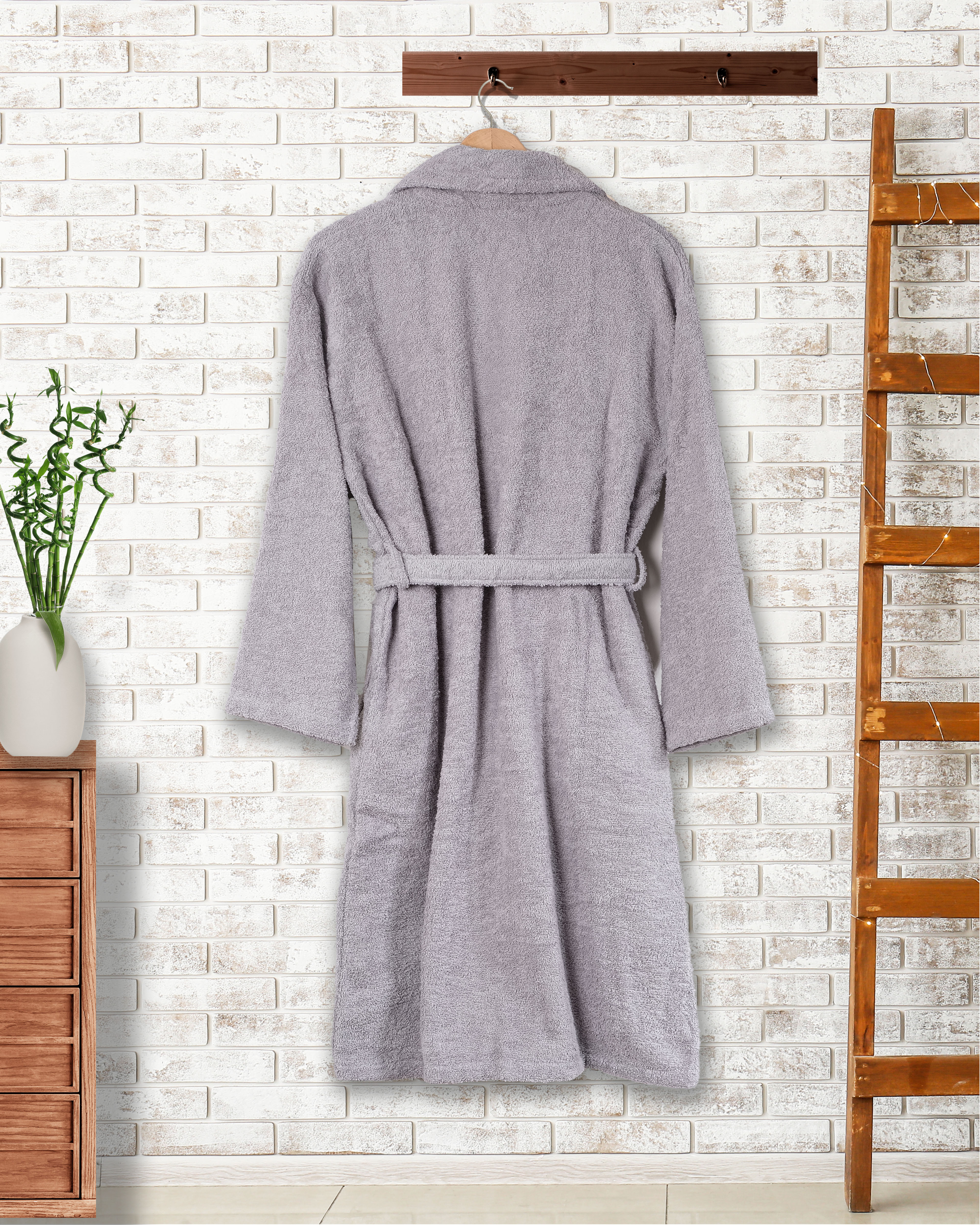 Metis Tekstil Cotton Premium Unisex Bathrobe - Gray