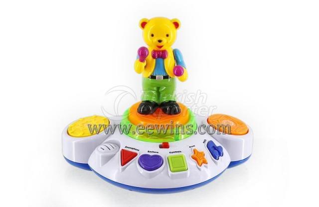 Rotating bear electric musical toys