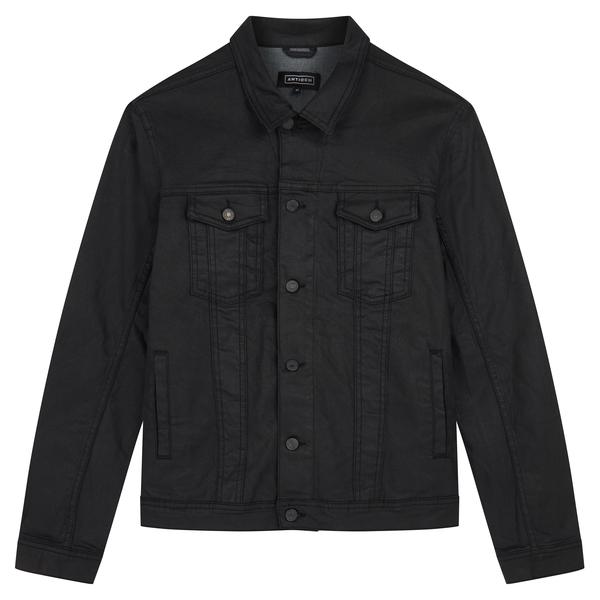 Coated Denim Jacket – Black