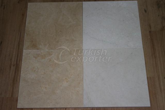 honed & filled travertine and beige tiles