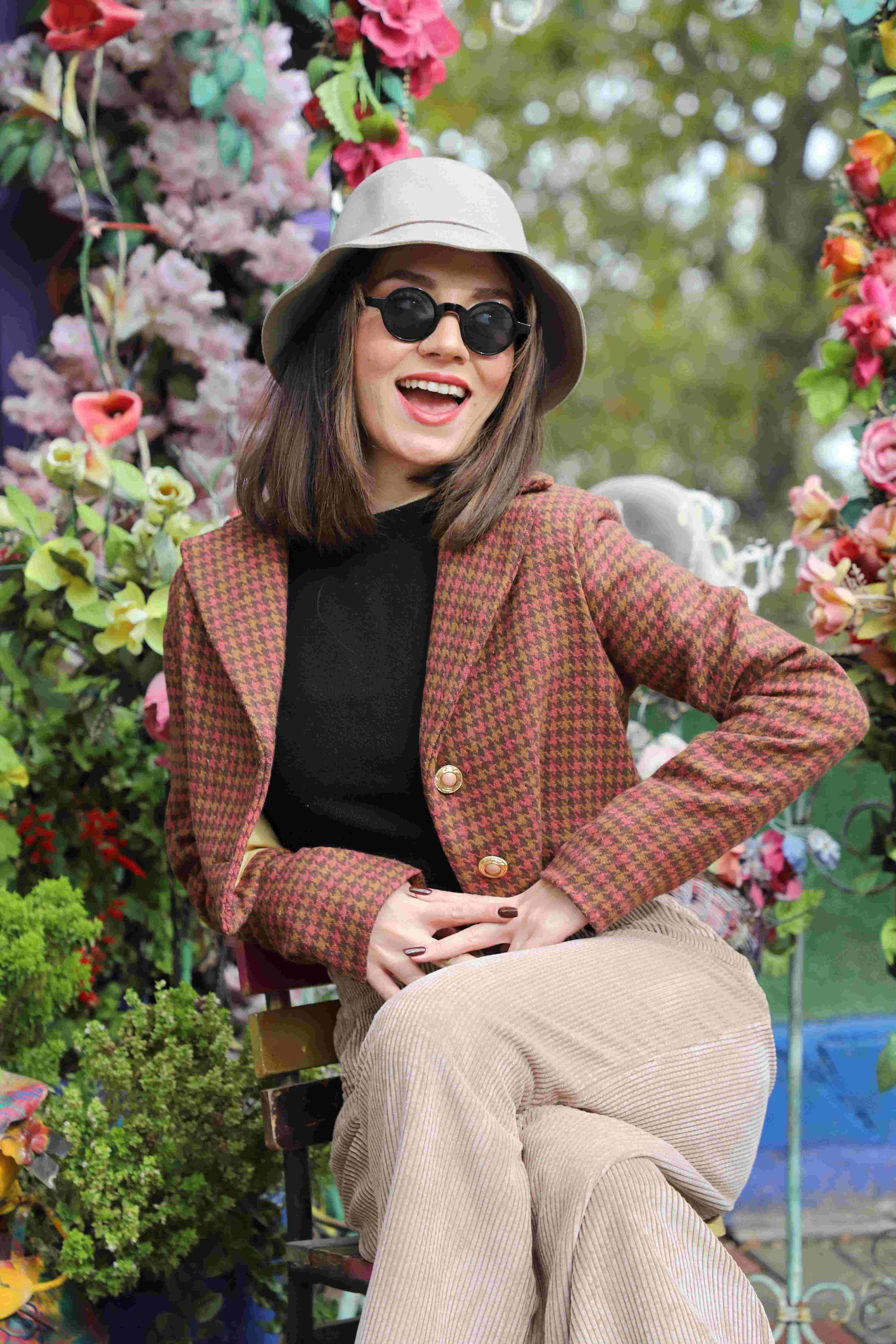 Brown Patterned Short Jacket
