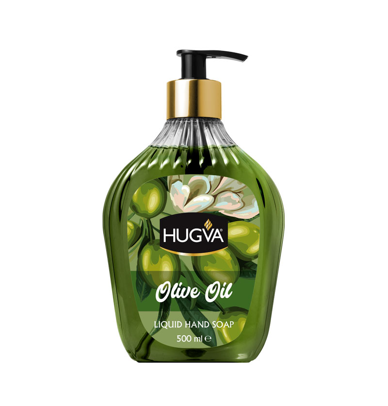 HUGVA LIQUID HAND SOAP PREMIUM VANILLA, MAGNOLIA,OLIVE  / 500 ML*12