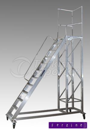 Escalera de plataforma de aluminio