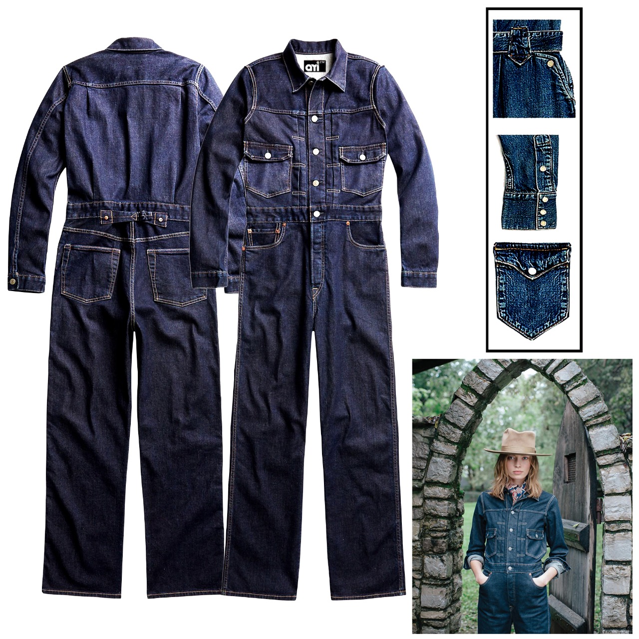 Conjoined Denim Work Clothes Workwear Denim Oil Industry Clothing For Worker