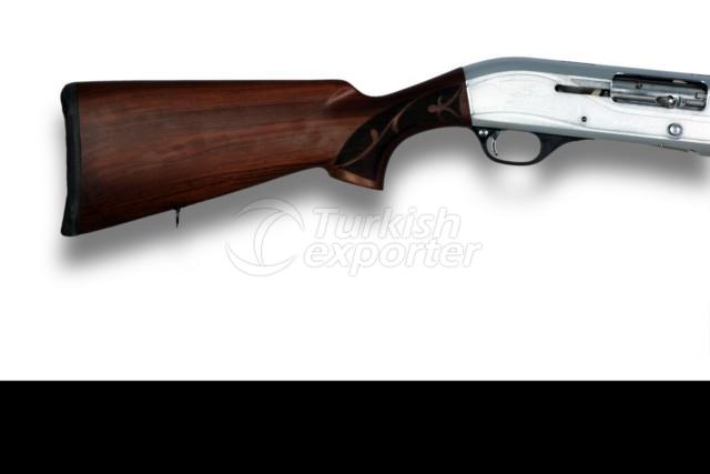 بندقية الية بيضاء ذات اخمس خشبي