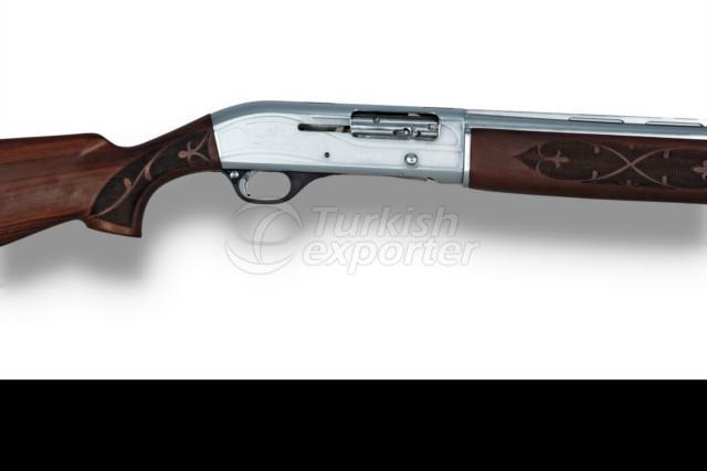 بندقية الية بيضاء ذات اخمس خشبي