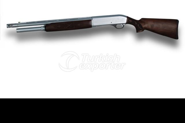 بندقية الية بيضاء ذات اخمس خشبي