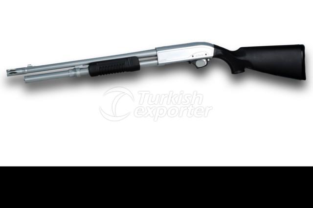 بندقية مضخية بيضاء ذات اخمس بلاستيكي