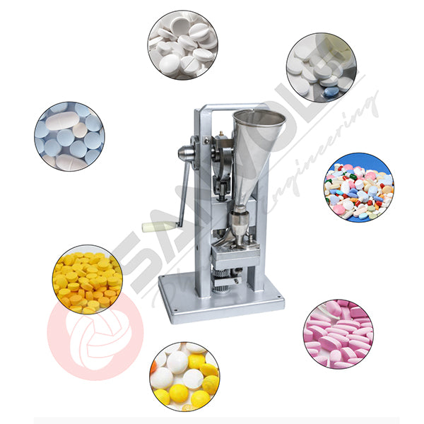 TDP-0 Manual Single Punch Tablet Press Machine Desktop Hand Operated Mini Type Pill Maker 