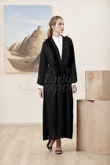 Feathered Neck Ferace 7166 Black