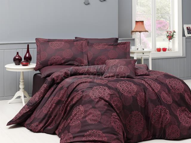 Lavida Red Jaquard  Satin Duvet Cover