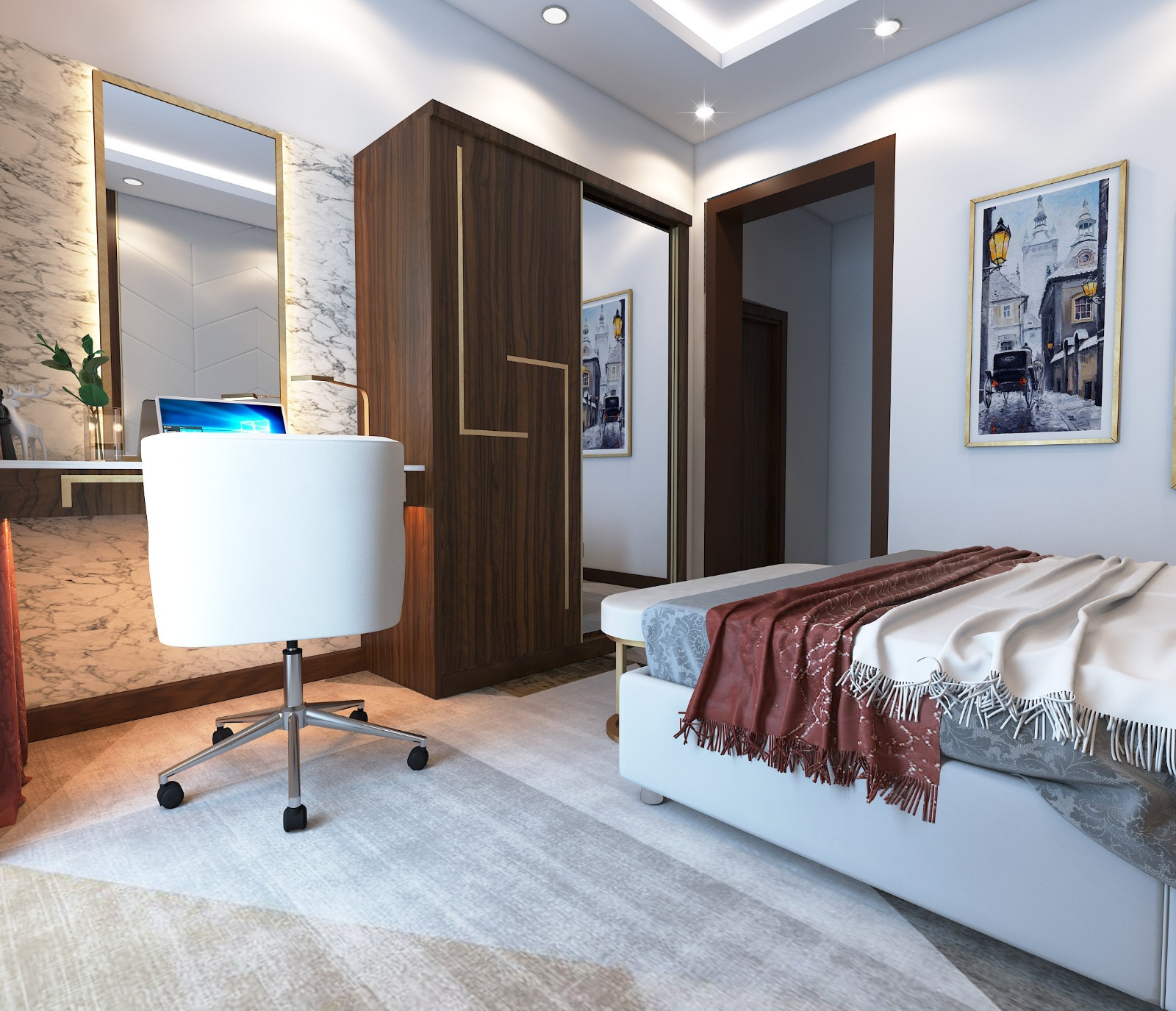 Conjunto de muebles de dormitorio de hotel