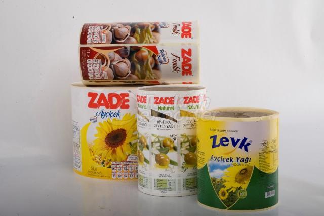 Baskılı yağ şişe ambalaj etiketi