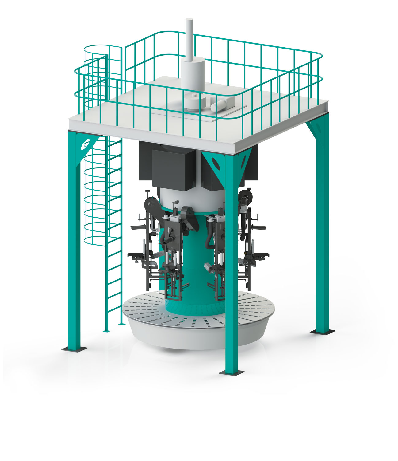 Máquina de ensacamento de farinha tipo válvula e funil de seis pesagens 10/25/50 kg