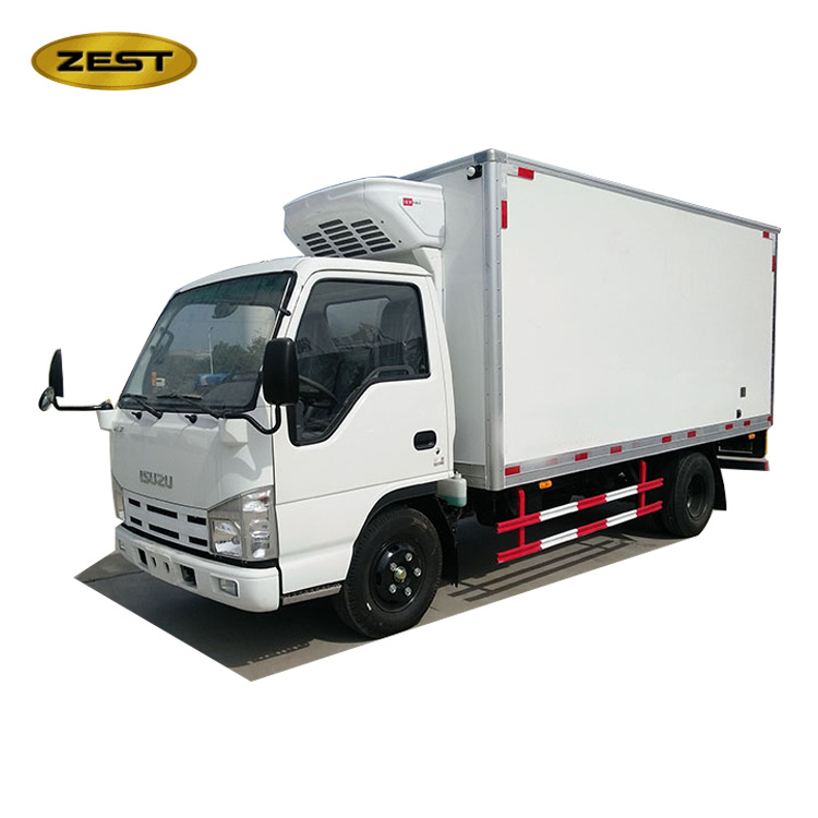 FRP Manual 4*2 Diesel Frozen Chicken Meat Delivery Refrigerated Truck Reefer