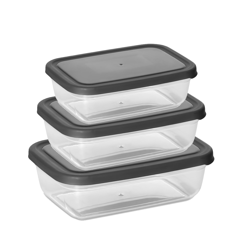 COLORED MAYA RECTANGULAR FOOD CONTAINER SET OF 3