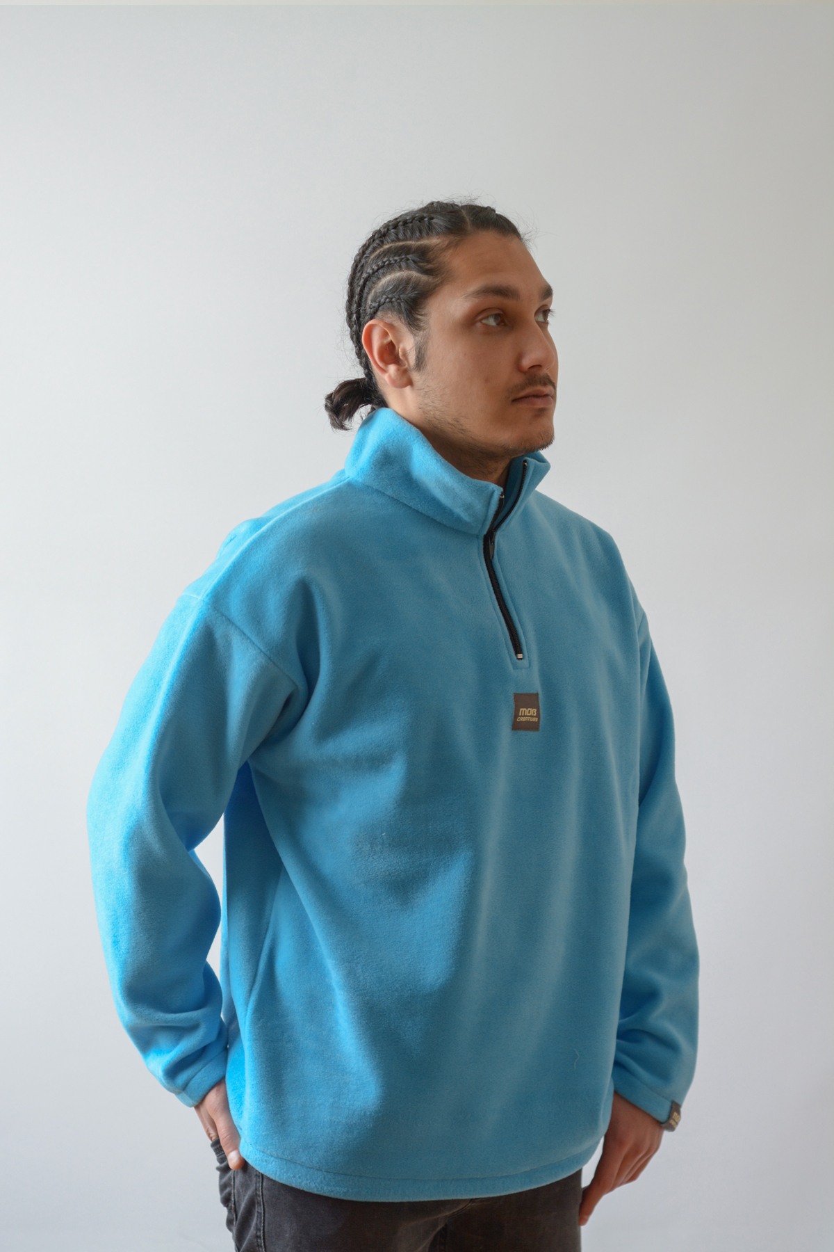 Fleece Sweatshirt with Collar
