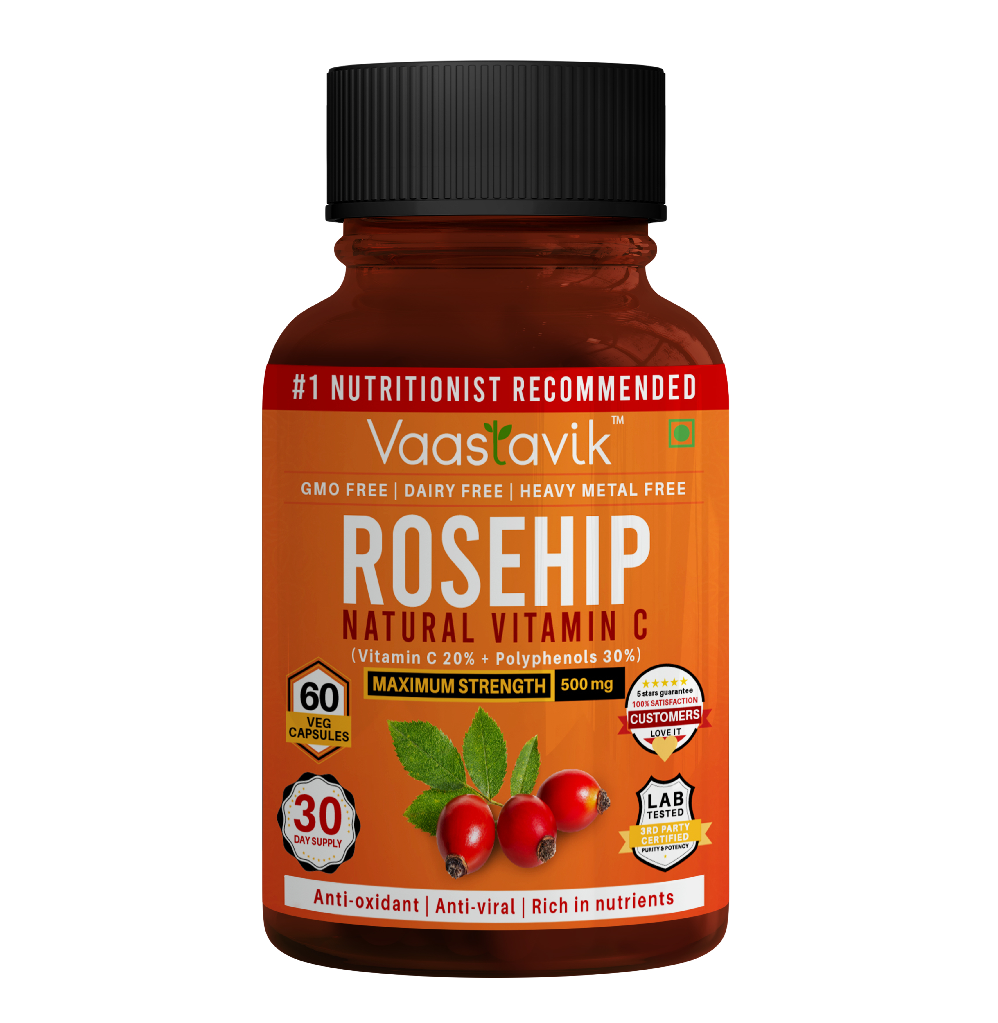 Organic Rosehip-(Rosa Canina L)- Capsules