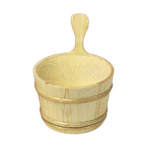 Cubo de sauna de madera